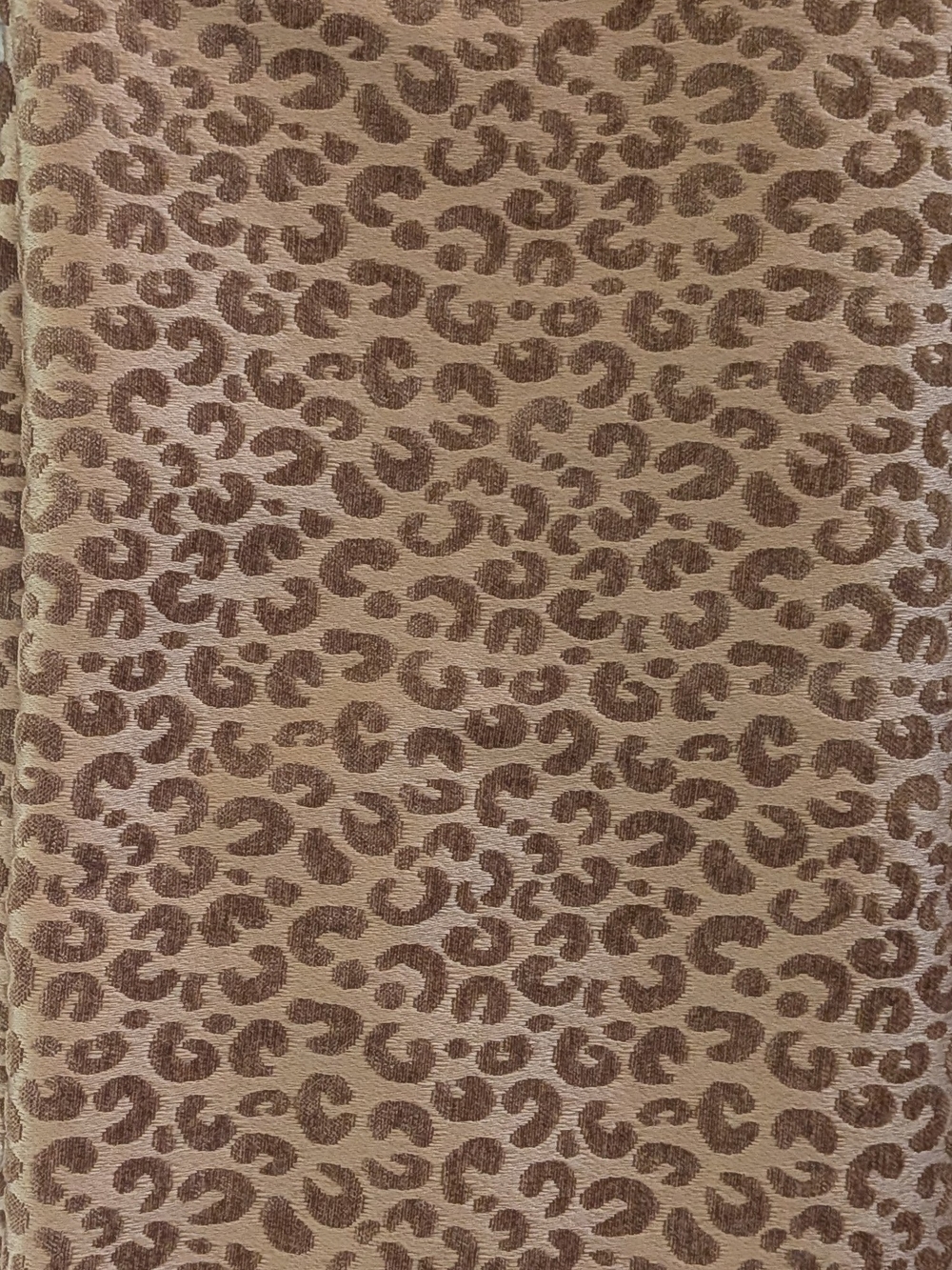 Leopard Velvet Cut Velvet Upholstery Fabric Brown Tan Aprox 2 Yards